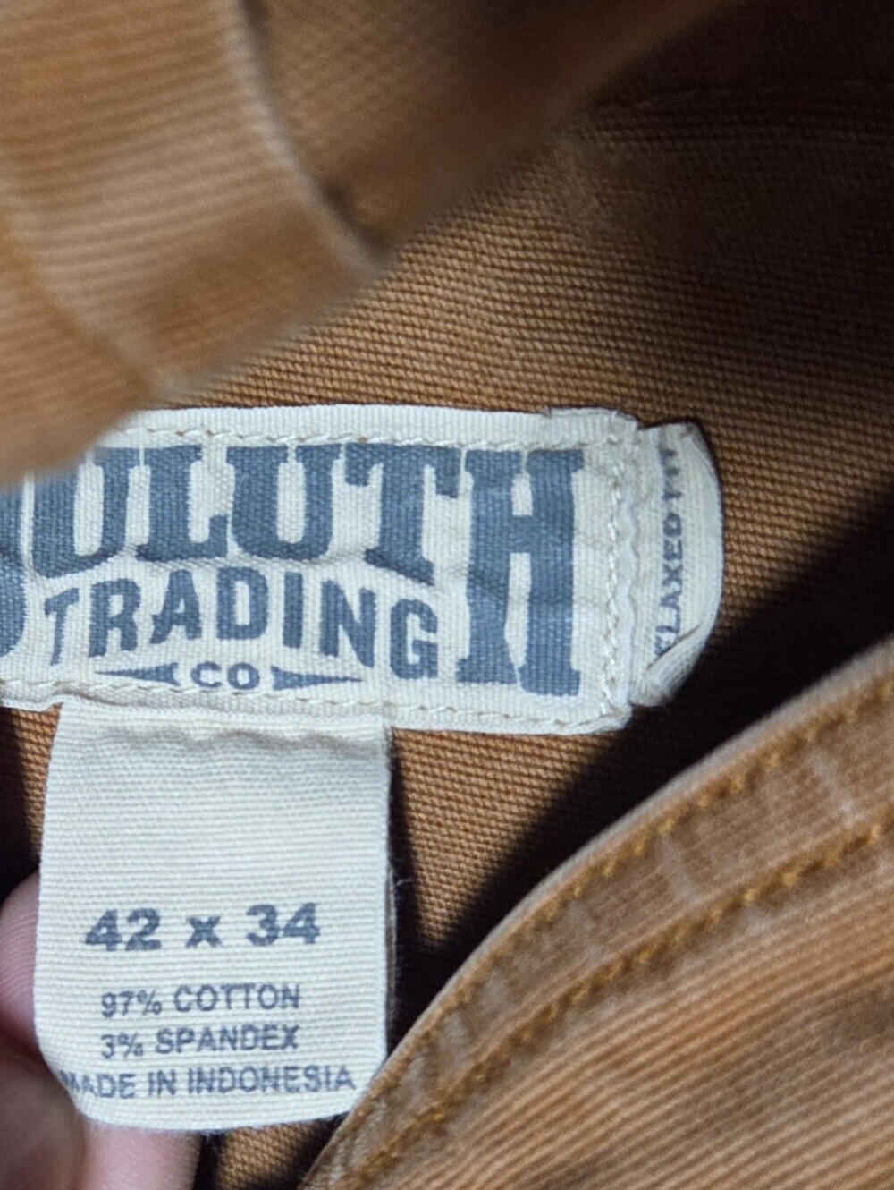 Duluth Trading Mens Fire Hose Brown Cargo Work Pants Size 42x34 - Picture 5 of 5